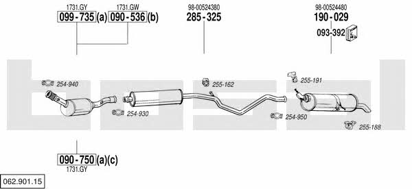  062.901.15 Abgasanlage 06290115: Kaufen Sie zu einem guten Preis in Polen bei 2407.PL!