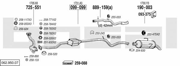  062.950.07 Exhaust system 06295007: Buy near me in Poland at 2407.PL - Good price!