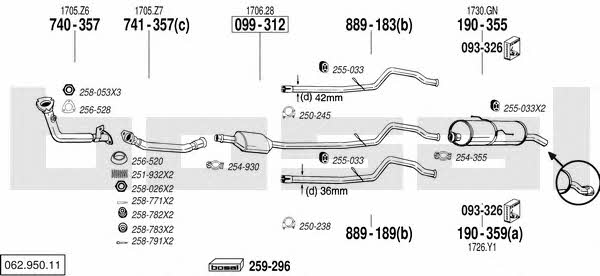  062.950.11 Exhaust system 06295011: Buy near me in Poland at 2407.PL - Good price!