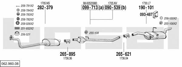 062.960.08 Exhaust system 06296008: Buy near me in Poland at 2407.PL - Good price!