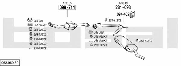  062.960.80 Exhaust system 06296080: Buy near me in Poland at 2407.PL - Good price!