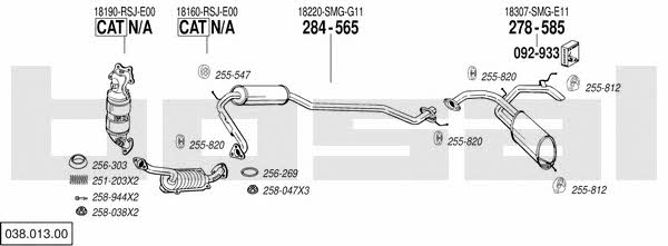  038.013.00 Exhaust system 03801300: Buy near me in Poland at 2407.PL - Good price!