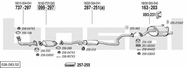  038.083.52 Exhaust system 03808352: Buy near me in Poland at 2407.PL - Good price!