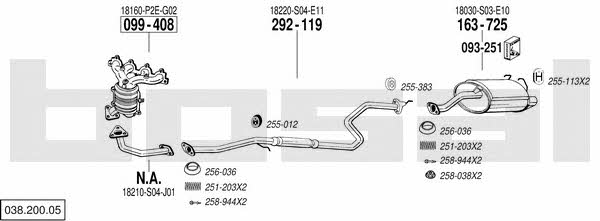  038.200.05 Exhaust system 03820005: Buy near me in Poland at 2407.PL - Good price!