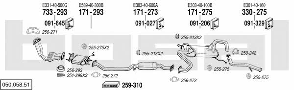  050.058.51 Exhaust system 05005851: Buy near me in Poland at 2407.PL - Good price!