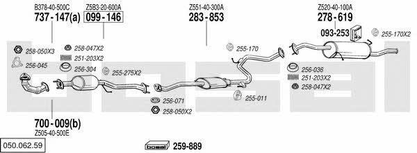  050.062.59 Exhaust system 05006259: Buy near me in Poland at 2407.PL - Good price!