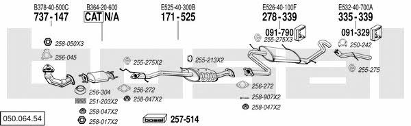 Bosal 050.064.54 Exhaust system 05006454: Buy near me at 2407.PL in Poland at an Affordable price!