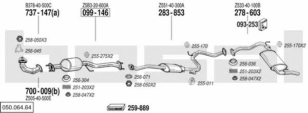  050.064.64 Exhaust system 05006464: Buy near me in Poland at 2407.PL - Good price!