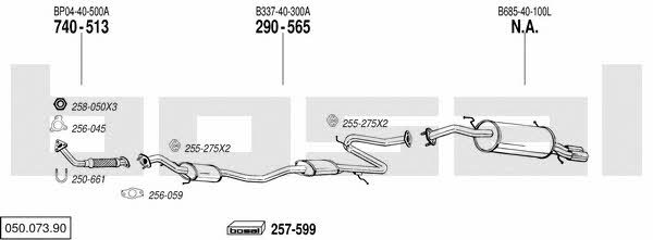  050.073.90 Exhaust system 05007390: Buy near me in Poland at 2407.PL - Good price!