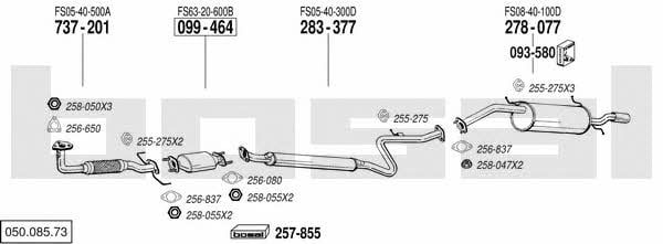  050.085.73 Exhaust system 05008573: Buy near me in Poland at 2407.PL - Good price!