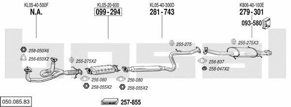  050.085.83 Exhaust system 05008583: Buy near me in Poland at 2407.PL - Good price!