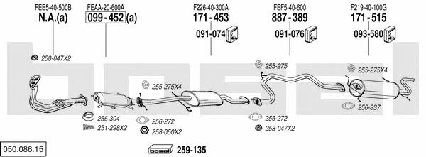  050.086.15 Exhaust system 05008615: Buy near me in Poland at 2407.PL - Good price!