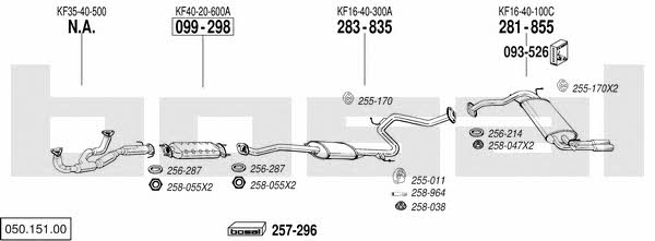 Bosal 050.151.00 Exhaust system 05015100: Buy near me at 2407.PL in Poland at an Affordable price!