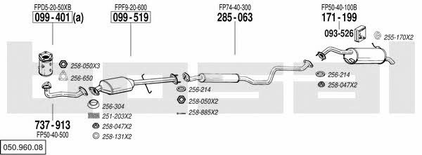 Bosal 050.960.08 Exhaust system 05096008: Buy near me at 2407.PL in Poland at an Affordable price!