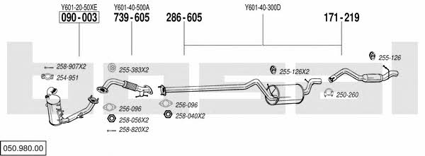  050.980.00 Abgasanlage 05098000: Kaufen Sie zu einem guten Preis in Polen bei 2407.PL!