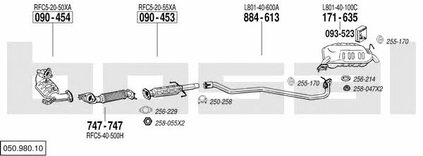  050.980.10 Exhaust system 05098010: Buy near me in Poland at 2407.PL - Good price!