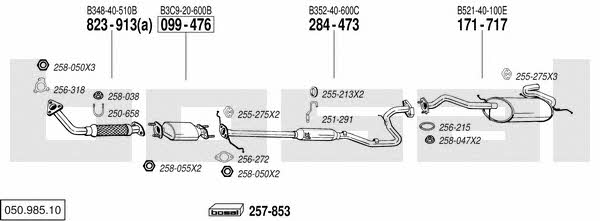  050.985.10 Exhaust system 05098510: Buy near me in Poland at 2407.PL - Good price!
