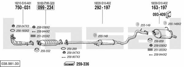  038.981.00 Układ wydechowy 03898100: Dobra cena w Polsce na 2407.PL - Kup Teraz!