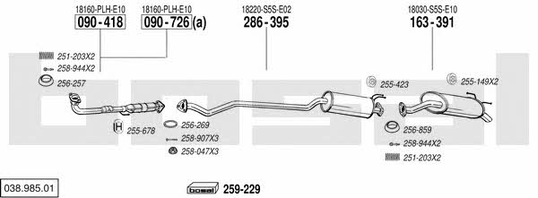  038.985.01 Exhaust system 03898501: Buy near me in Poland at 2407.PL - Good price!