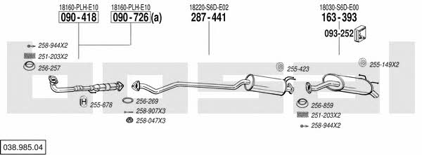  038.985.04 Exhaust system 03898504: Buy near me in Poland at 2407.PL - Good price!