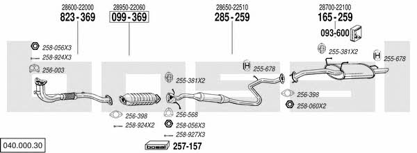  040.000.30 Exhaust system 04000030: Buy near me in Poland at 2407.PL - Good price!