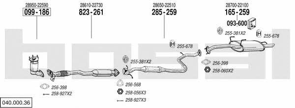  040.000.36 Exhaust system 04000036: Buy near me in Poland at 2407.PL - Good price!