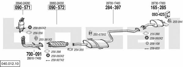 Bosal 040.012.10 Exhaust system 04001210: Buy near me at 2407.PL in Poland at an Affordable price!