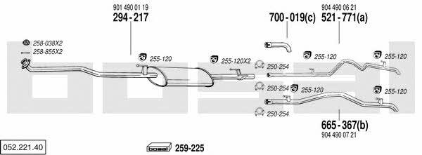  052.221.40 Exhaust system 05222140: Buy near me in Poland at 2407.PL - Good price!