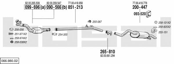  066.980.02 Exhaust system 06698002: Buy near me in Poland at 2407.PL - Good price!