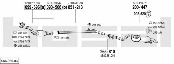  066.980.03 Exhaust system 06698003: Buy near me in Poland at 2407.PL - Good price!