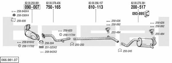  066.981.07 Exhaust system 06698107: Buy near me in Poland at 2407.PL - Good price!