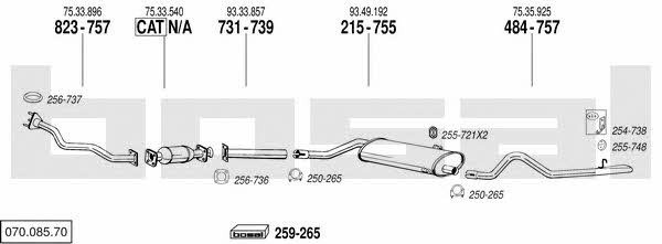 Bosal 070.085.70 Exhaust system 07008570: Buy near me at 2407.PL in Poland at an Affordable price!