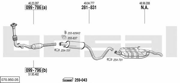  070.950.05 Exhaust system 07095005: Buy near me in Poland at 2407.PL - Good price!