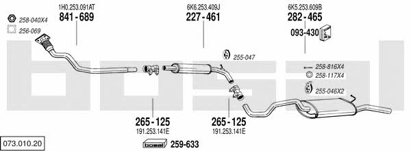  073.010.20 Exhaust system 07301020: Buy near me in Poland at 2407.PL - Good price!