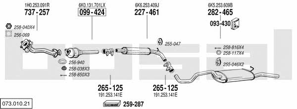  073.010.21 Exhaust system 07301021: Buy near me in Poland at 2407.PL - Good price!