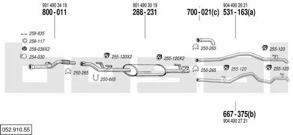  052.910.55 Abgasanlage 05291055: Kaufen Sie zu einem guten Preis in Polen bei 2407.PL!