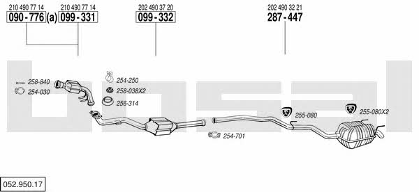  052.950.17 Система випуску відпрацьованих газів 05295017: Приваблива ціна - Купити у Польщі на 2407.PL!