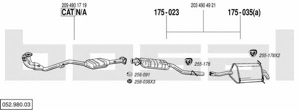  052.980.03 Exhaust system 05298003: Buy near me in Poland at 2407.PL - Good price!