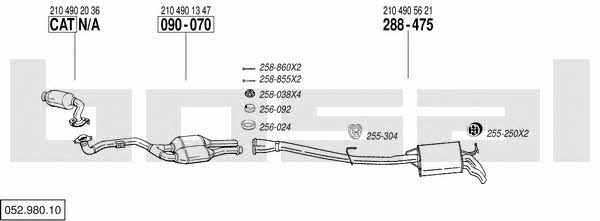  052.980.10 Exhaust system 05298010: Buy near me in Poland at 2407.PL - Good price!