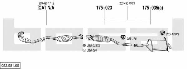  052.981.00 Exhaust system 05298100: Buy near me in Poland at 2407.PL - Good price!