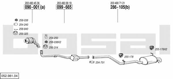  052.981.04 Exhaust system 05298104: Buy near me in Poland at 2407.PL - Good price!