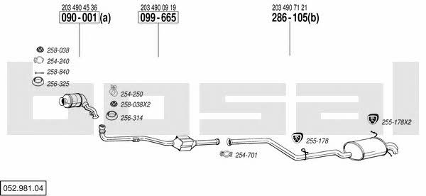 Bosal 052.981.04 Układ wydechowy 05298104: Atrakcyjna cena w Polsce na 2407.PL - Zamów teraz!