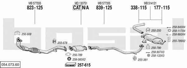  054.073.60 Exhaust system 05407360: Buy near me in Poland at 2407.PL - Good price!