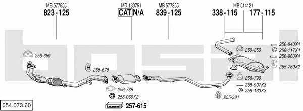 Bosal 054.073.60 Układ wydechowy 05407360: Atrakcyjna cena w Polsce na 2407.PL - Zamów teraz!