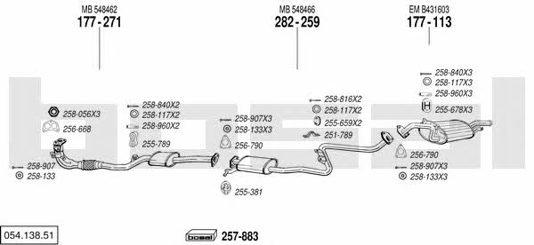  054.138.51 Exhaust system 05413851: Buy near me in Poland at 2407.PL - Good price!