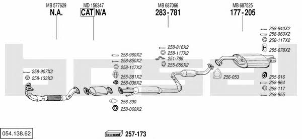  054.138.62 Exhaust system 05413862: Buy near me in Poland at 2407.PL - Good price!