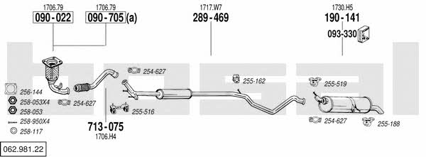  062.981.22 Exhaust system 06298122: Buy near me in Poland at 2407.PL - Good price!