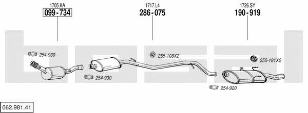  062.981.41 Exhaust system 06298141: Buy near me in Poland at 2407.PL - Good price!