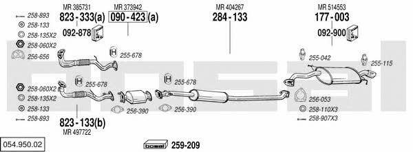 Bosal 054.950.02 Exhaust system 05495002: Buy near me at 2407.PL in Poland at an Affordable price!