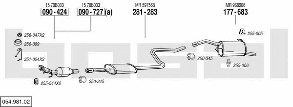 Bosal 054.981.02 Exhaust system 05498102: Buy near me at 2407.PL in Poland at an Affordable price!